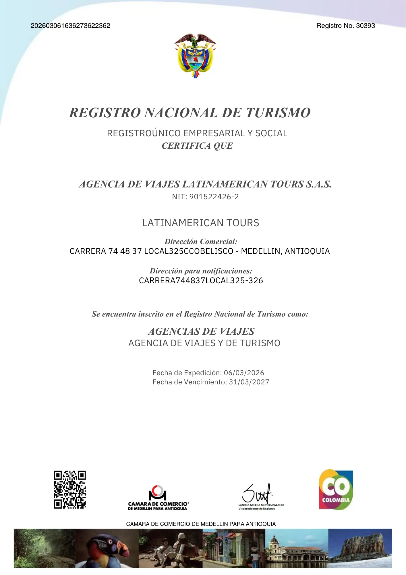 registro nacional de turismo